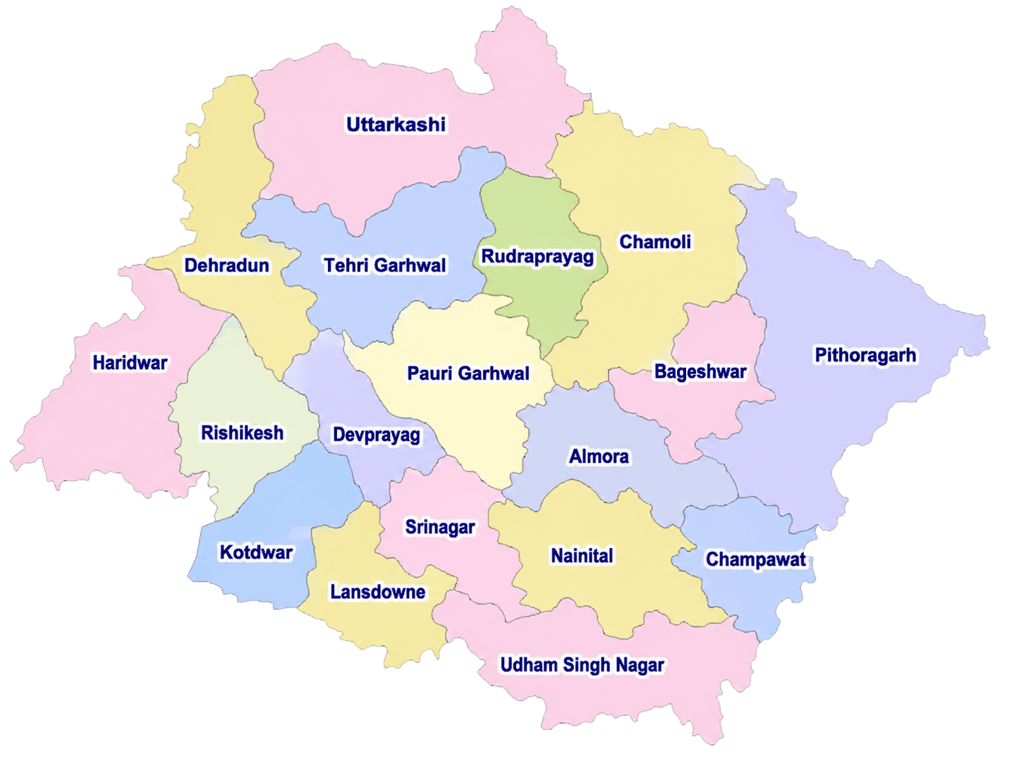 Uttarakhand District Map