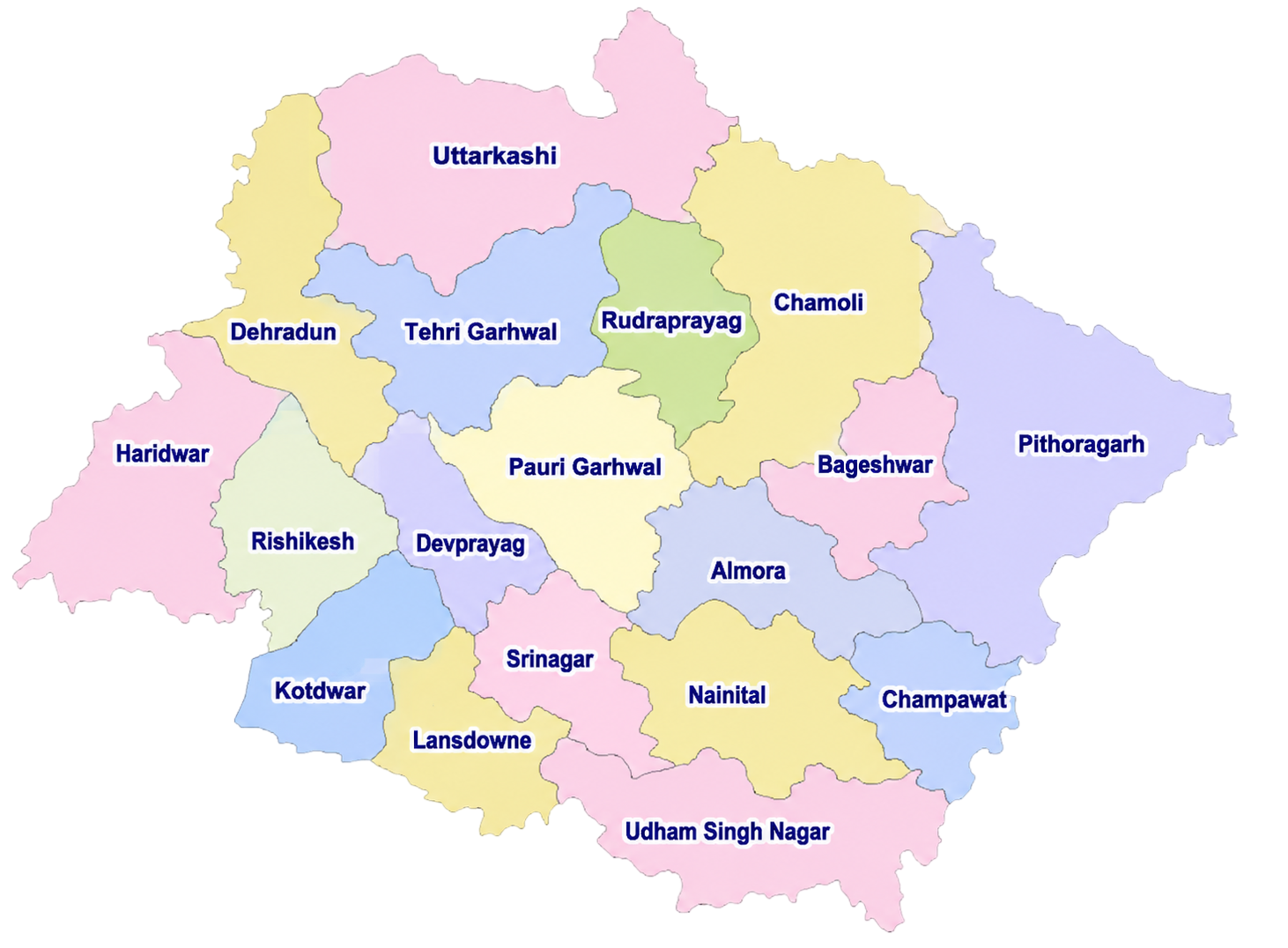 Uttarakhand District Map